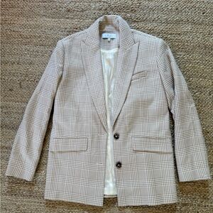 L'Academie Beige Checkered Blazer